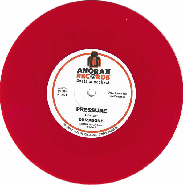 Drizabone : Pressure (7", Single, RE, Red)