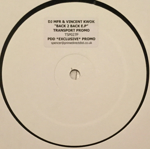 DJ MFR & Vincent Kwok : Back To Back EP (12", EP, W/Lbl)