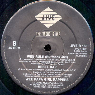 Wee Papa Girl Rappers : Wee Rule (12", Single)