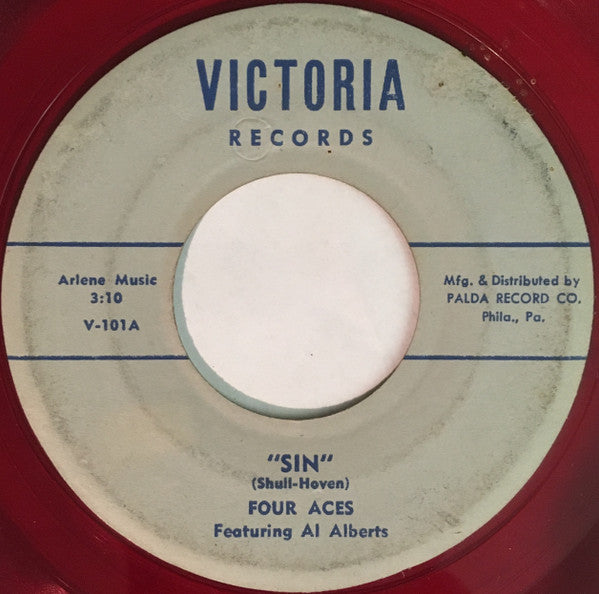 The Four Aces Featuring Al Alberts : Sin / Arizona Moon (7", Red)