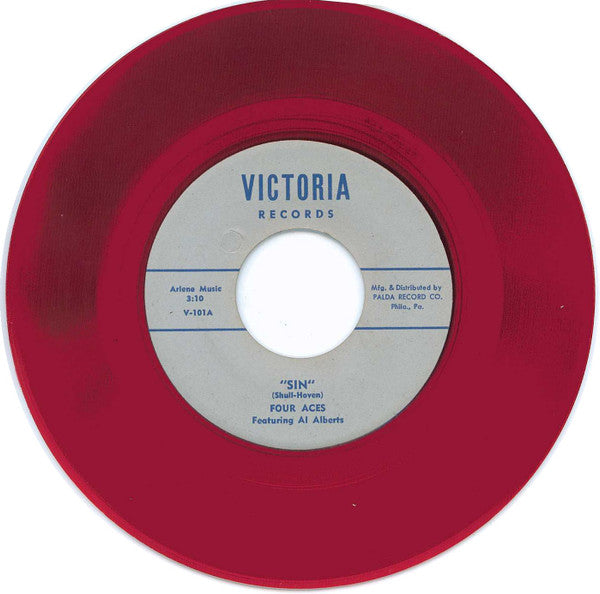 The Four Aces Featuring Al Alberts : Sin / Arizona Moon (7", Red)