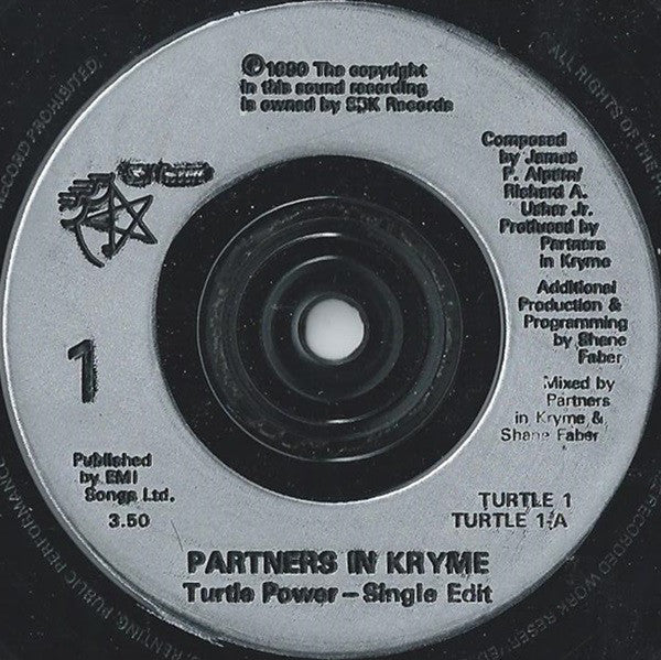 Partners In Kryme : Turtle Power (7", Single, M/Print, Inj)