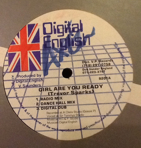 Trevor Sparks / Junior Vibes : Girl Are You Ready / Hustling Hustling (12")