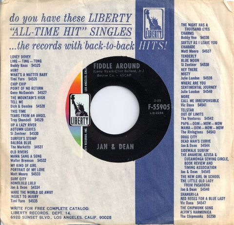Jan & Dean : Fiddle Around (7", Single)