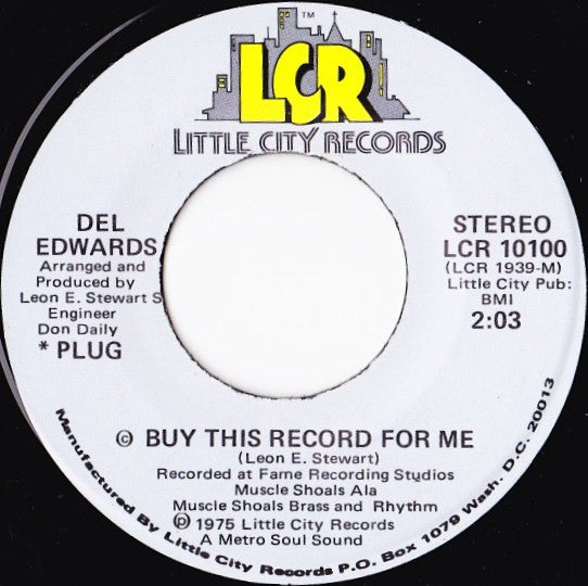 Del Edwards : Buy This Record For Me (7")