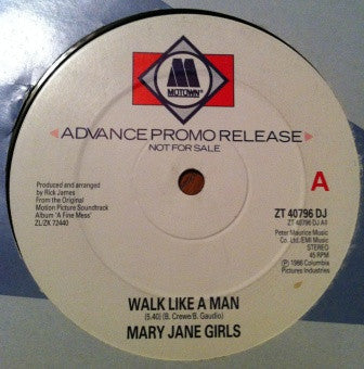 Mary Jane Girls : Walk Like A Man (12", Promo)