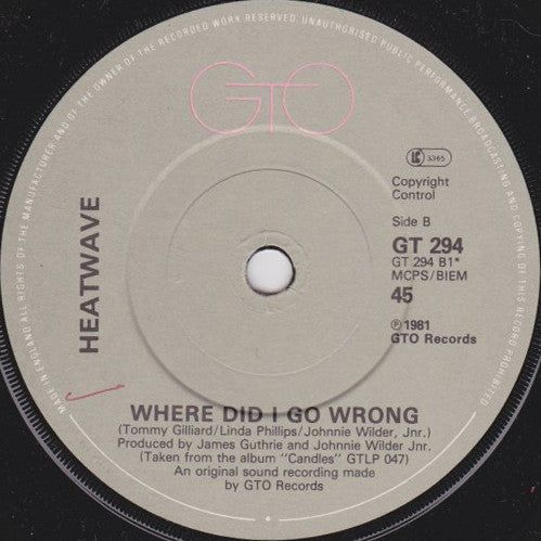 Heatwave : Posin' Till Closin' (7", Single)