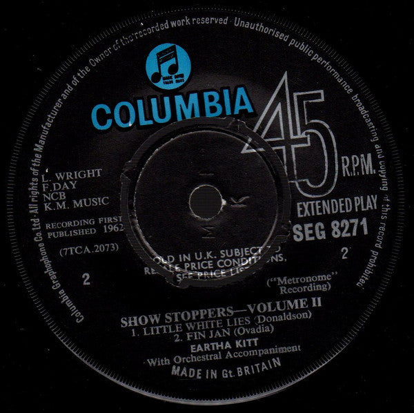 Eartha Kitt : Show Stoppers Volume 2  (7", EP)