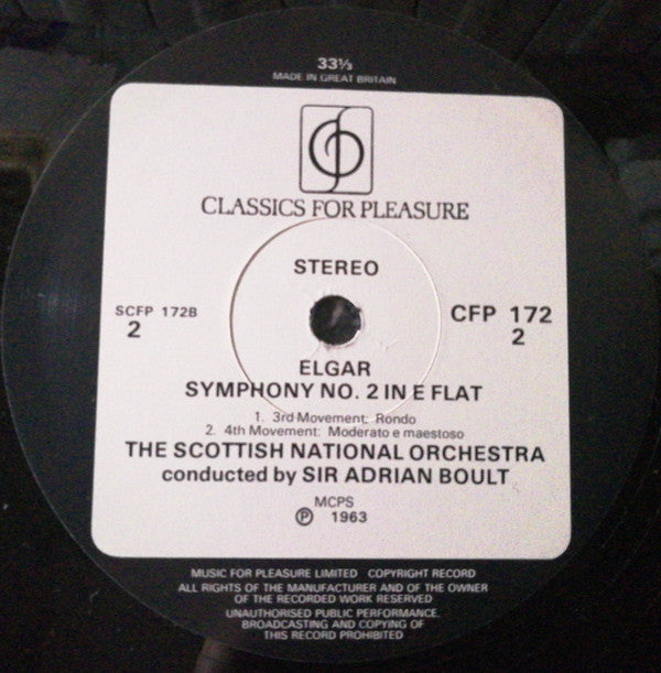 Sir Edward Elgar - Royal Scottish National Orchestra, Sir Adrian Boult : Symphony No. 2 In E Flat (LP)