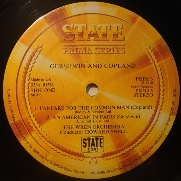 The Wren Orchestra : Gershwin & Copland (LP)