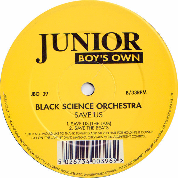 Black Science Orchestra : Save Us (12", Single)