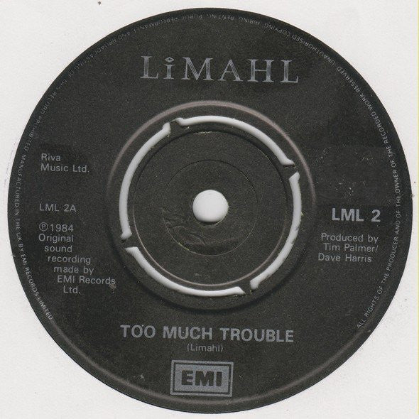 Limahl : Too Much Trouble (7", Single, Pus)
