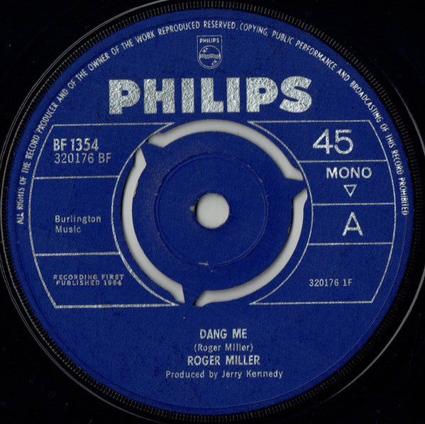 Roger Miller : Dang Me (7", Mono)