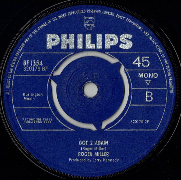 Roger Miller : Dang Me (7", Mono)