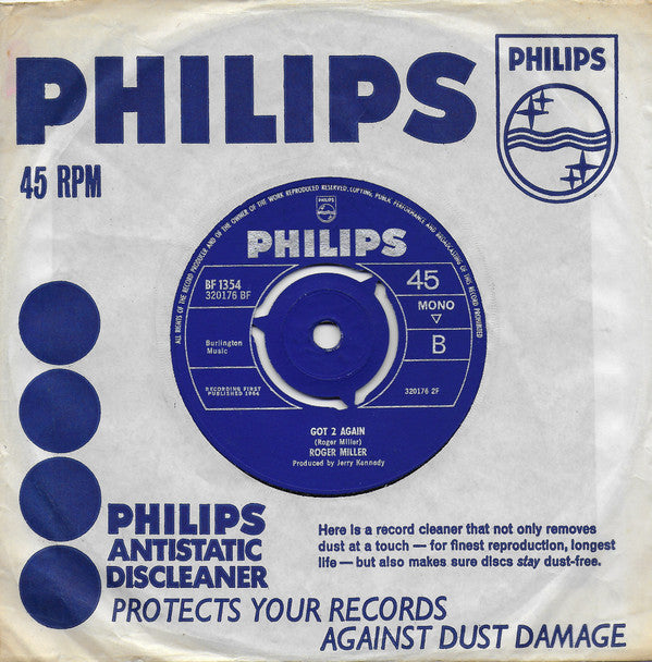 Roger Miller : Dang Me (7", Mono)