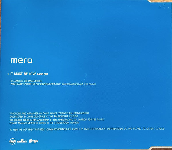 Mero : It Must Be Love (CD, Single, Promo)