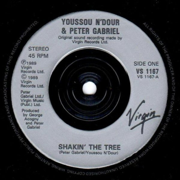 Youssou N'Dour & Peter Gabriel : Shakin' The Tree (7", Single, Inj)