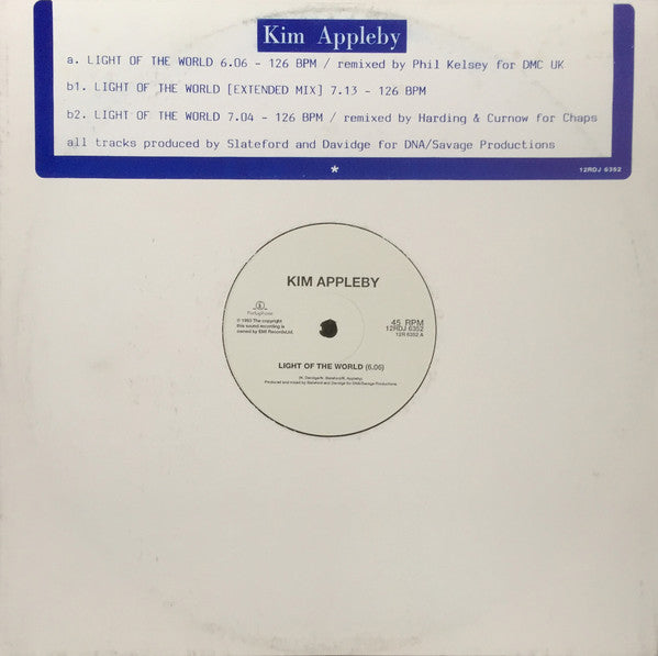Kim Appleby : Light Of The World (12", Single, Promo)