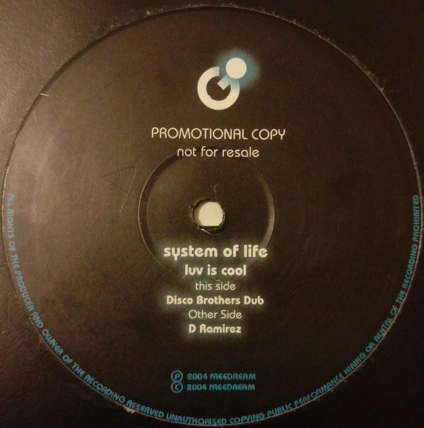 System Of Life : Luv Is Cool (12", Promo)