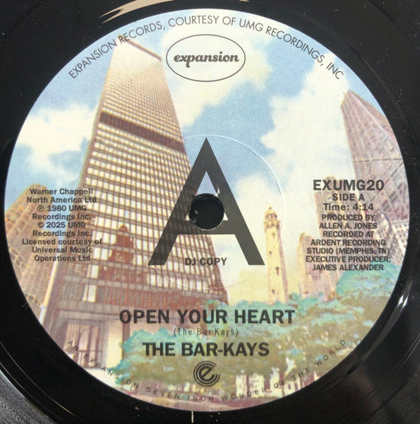 Bar-Kays : Open Your Heart / Feels Like I'm Falling In Love (7", Single, Promo)