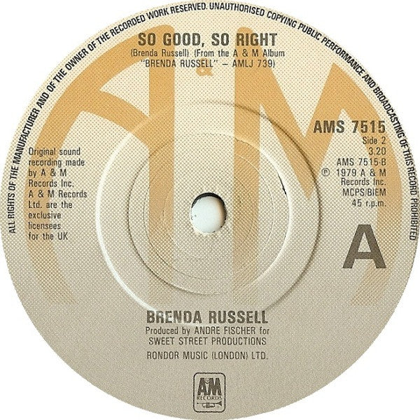 Brenda Russell (2) : In The Thick Of It / So Good, So Right (7", Single)
