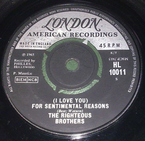 The Righteous Brothers : Ebb Tide (7", Single)