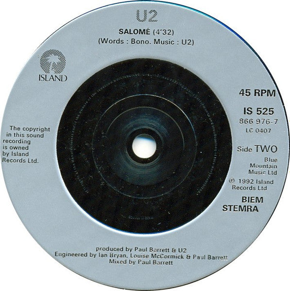 U2 : Even Better Than The Real Thing (7", Single, Sil)