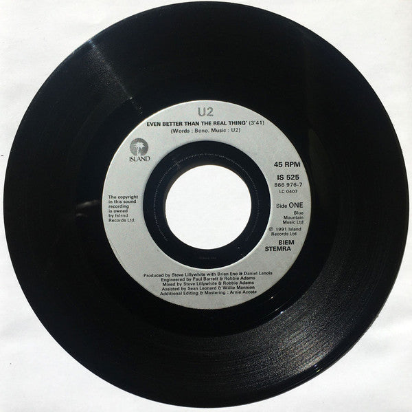 U2 : Even Better Than The Real Thing (7", Single, Sil)