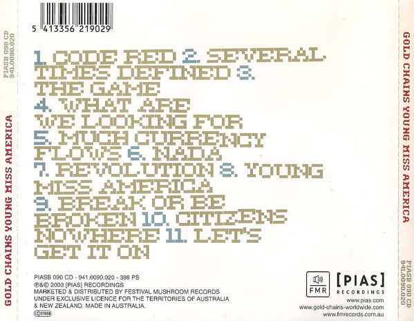 Gold Chains : Young Miss America (CD, Album)