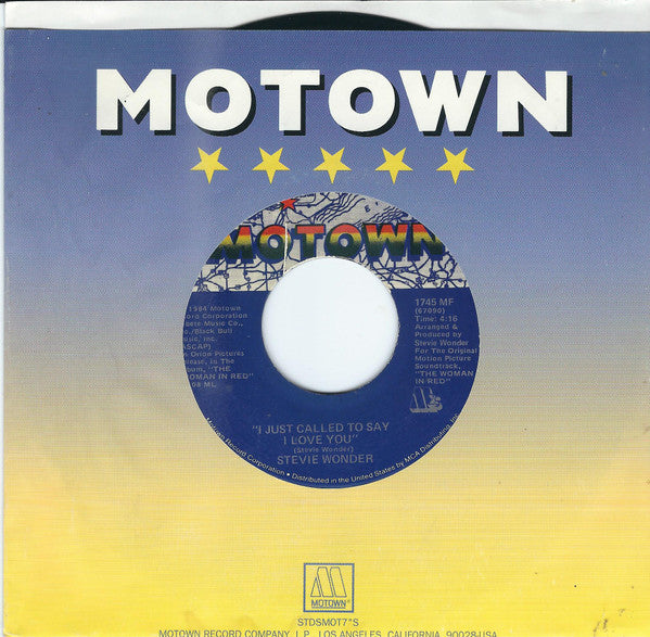 Stevie Wonder : I Just Called To Say I Love You (7")