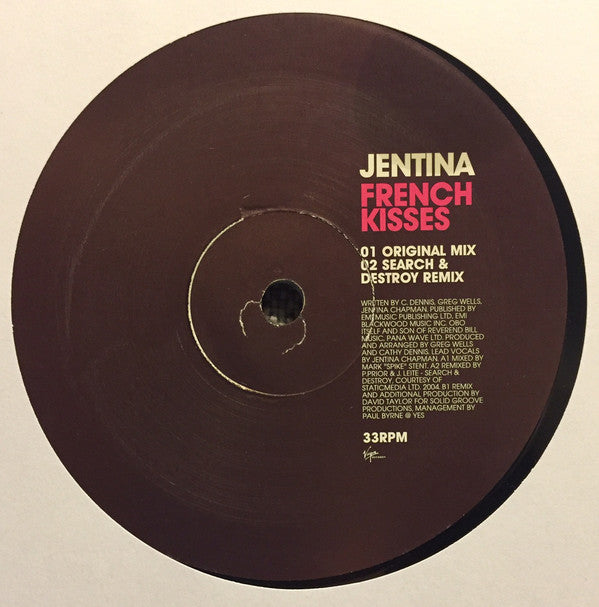 Jentina : French Kisses (12", Promo)