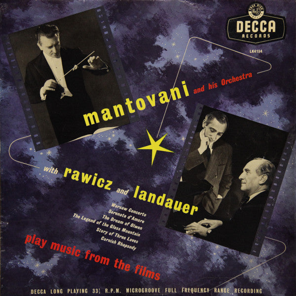Mantovani And His Orchestra With Rawicz & Landauer : Play Music From The Films (LP)