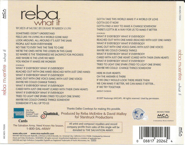 Reba McEntire : What If (HDCD, Single)