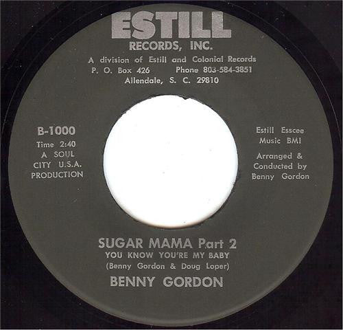Benny Gordon : Sugar Mama (7")