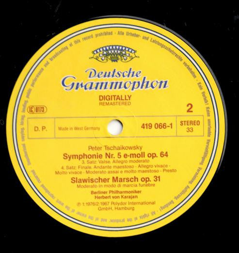 Pyotr Ilyich Tchaikovsky - Herbert Von Karajan - Berliner Philharmoniker : Symphonie Nr. 5 / Slawischer Marsch (LP, RM)