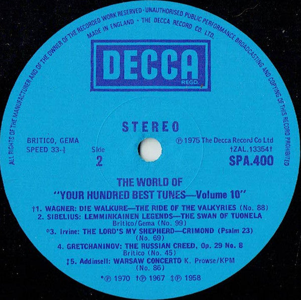 Various : The World Of Your Hundred Best Tunes Vol. 10 (LP, Comp)