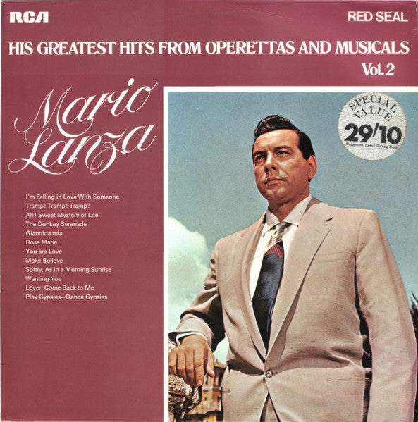 Mario Lanza : His Greatest Hits From Operettas And Musicals Vol. 2 (LP, Comp)