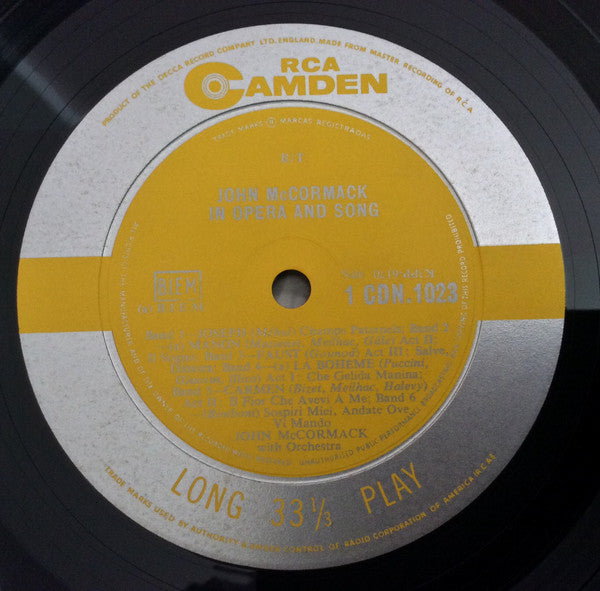 John McCormack (2) : In Opera And Song (LP, Comp, Mono)