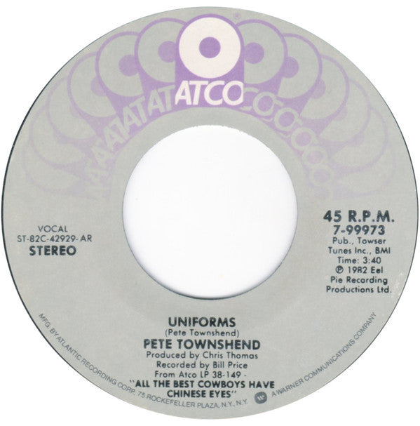 Pete Townshend : Uniforms (7", Single)