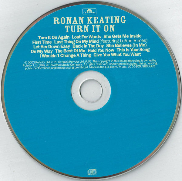 Ronan Keating : Turn It On (CD, Album, S/Edition)