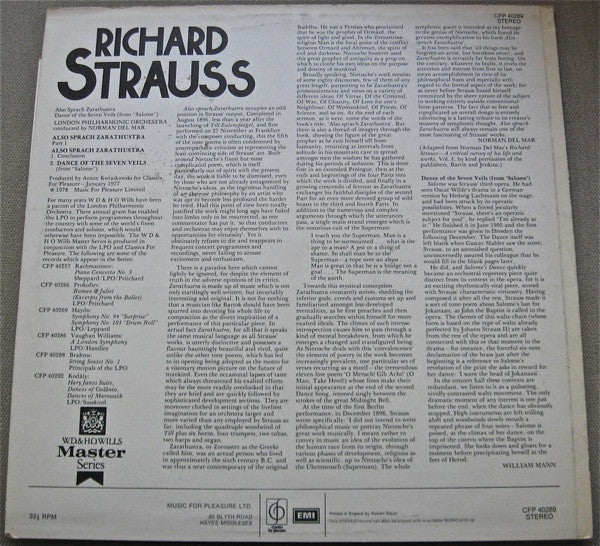 Richard Strauss, London Philharmonic Orchestra, Norman Del Mar : Also Sprach Zarathustra (LP)