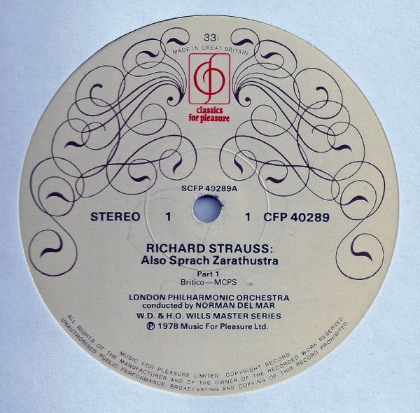 Richard Strauss, London Philharmonic Orchestra, Norman Del Mar : Also Sprach Zarathustra (LP)