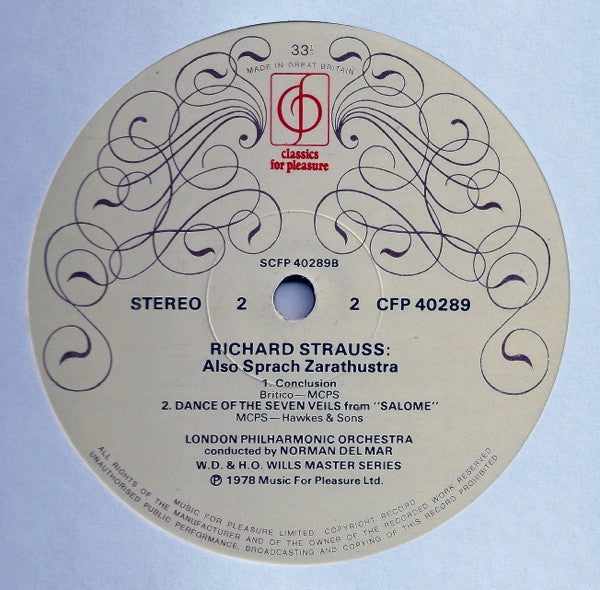 Richard Strauss, London Philharmonic Orchestra, Norman Del Mar : Also Sprach Zarathustra (LP)
