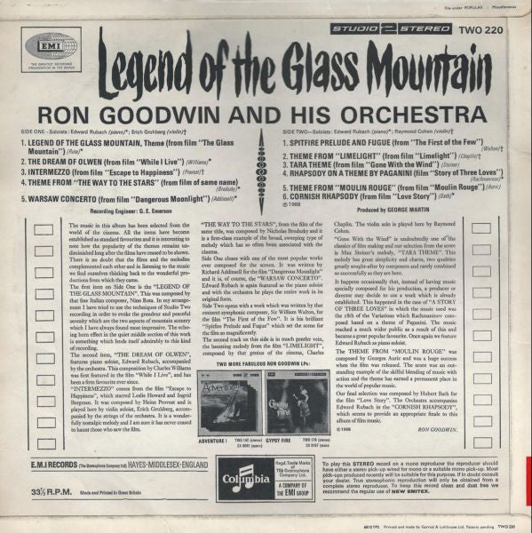 Ron Goodwin And His Orchestra : Legend Of The Glass Mountain (LP, RE)