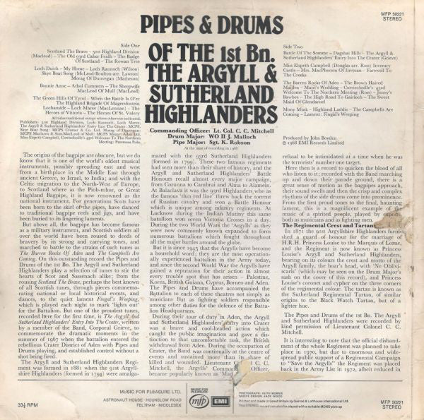The Argyll And Sutherland Highlanders : Pipes & Drums Of (LP, RE)