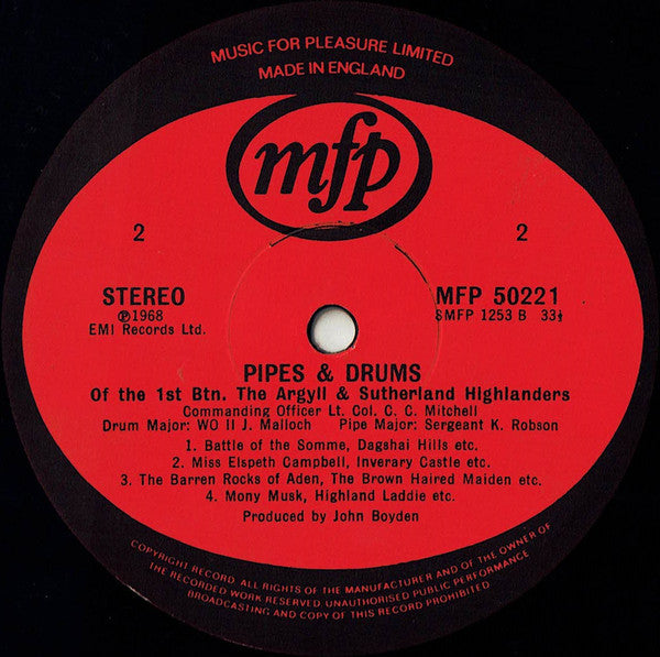The Argyll And Sutherland Highlanders : Pipes & Drums Of (LP, RE)