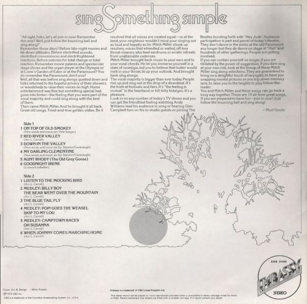 Mitch Miller And The Gang : Sing Something Simple (LP)