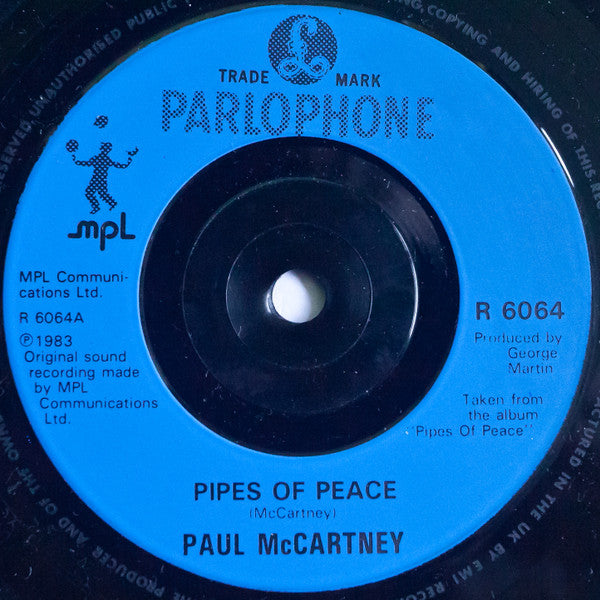 Paul McCartney : Pipes Of Peace (7", Single, Blu)