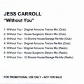 Jess Carroll : Without You (CDr, Single, Promo)