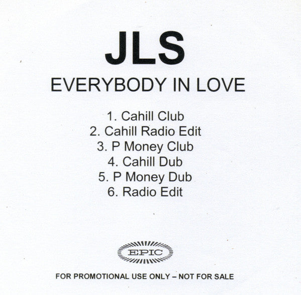 JLS (3) : Everybody In Love (CDr, Single, Promo)